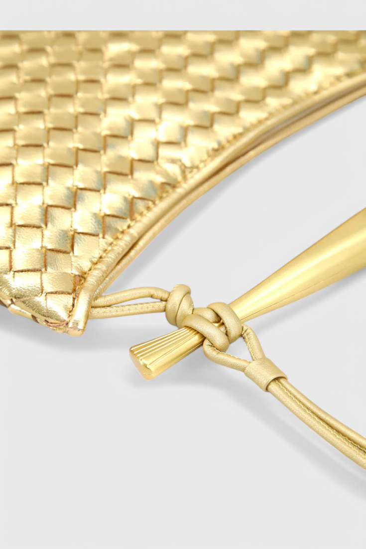 Gerda | Bolso Woven con Asa Dorada