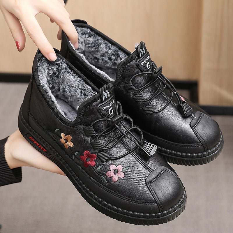 Mocasines Sofía de Cuero con Peluche – Suaves, Cálidos y Elegantes